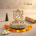 HOA Metal Ganesha Candle Stand – 4 Inches