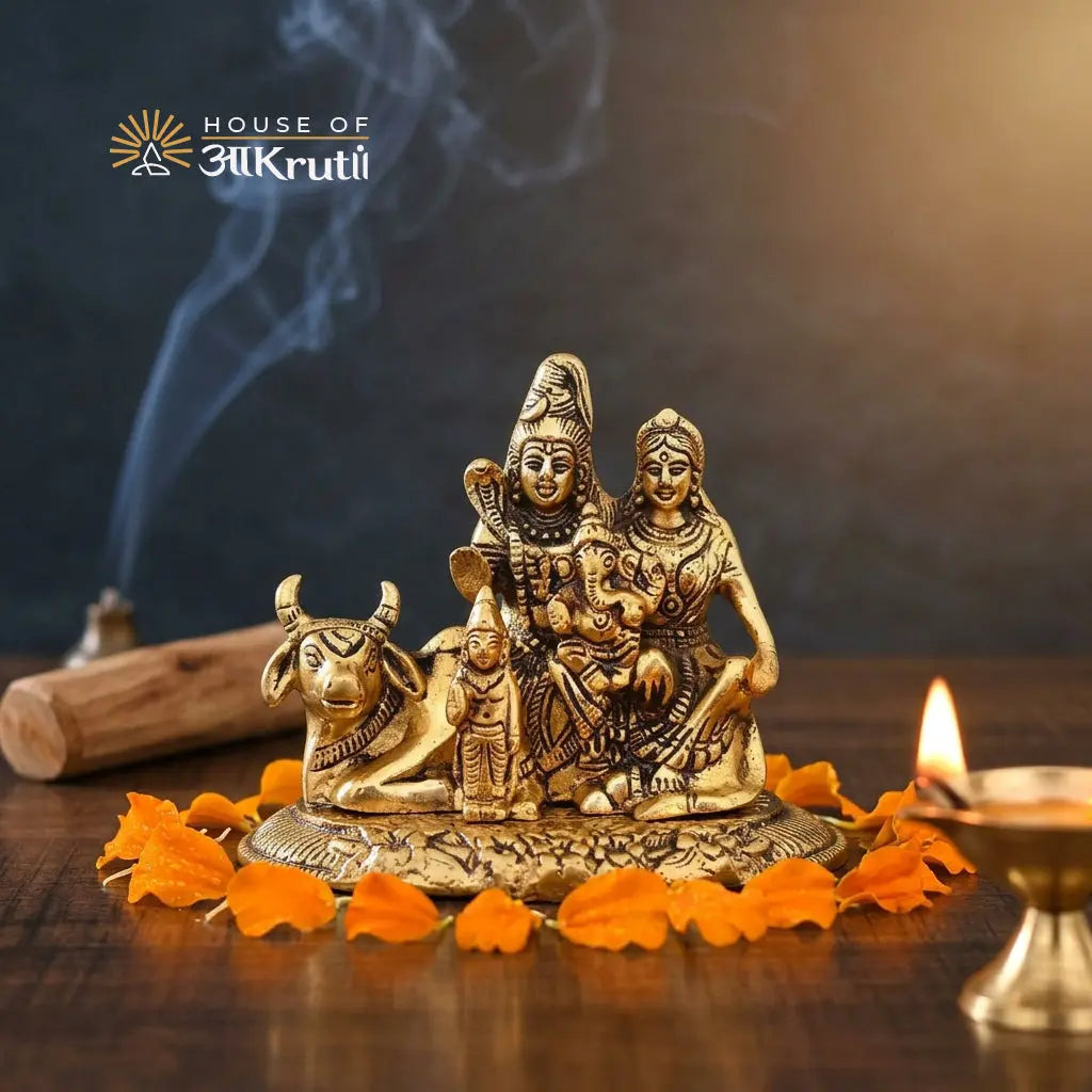 HOA Shiv Parivar Metal Idol – 5.9 x 6.3 Inches
